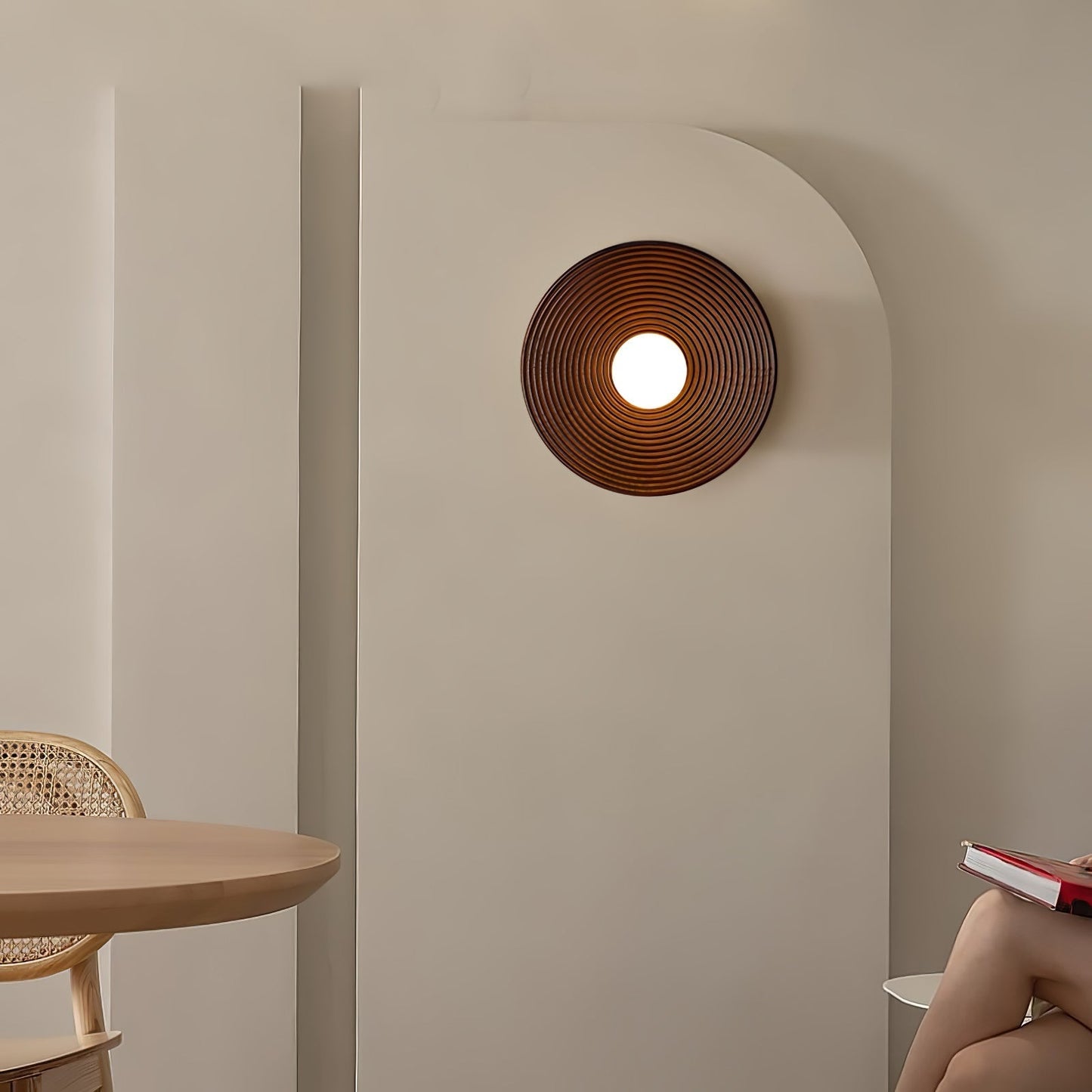 Lumina Contour Wooden Wall Light, Hardwired Wall Sconce, detail 3