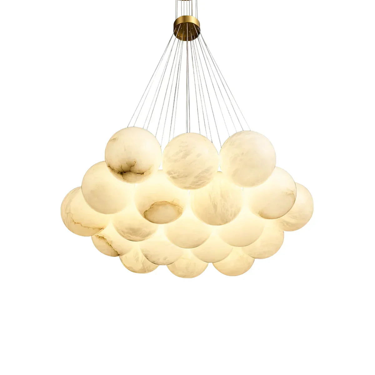 Lunar Alabaster Spherical Chandelier - Tianguang Alabaster Lighting