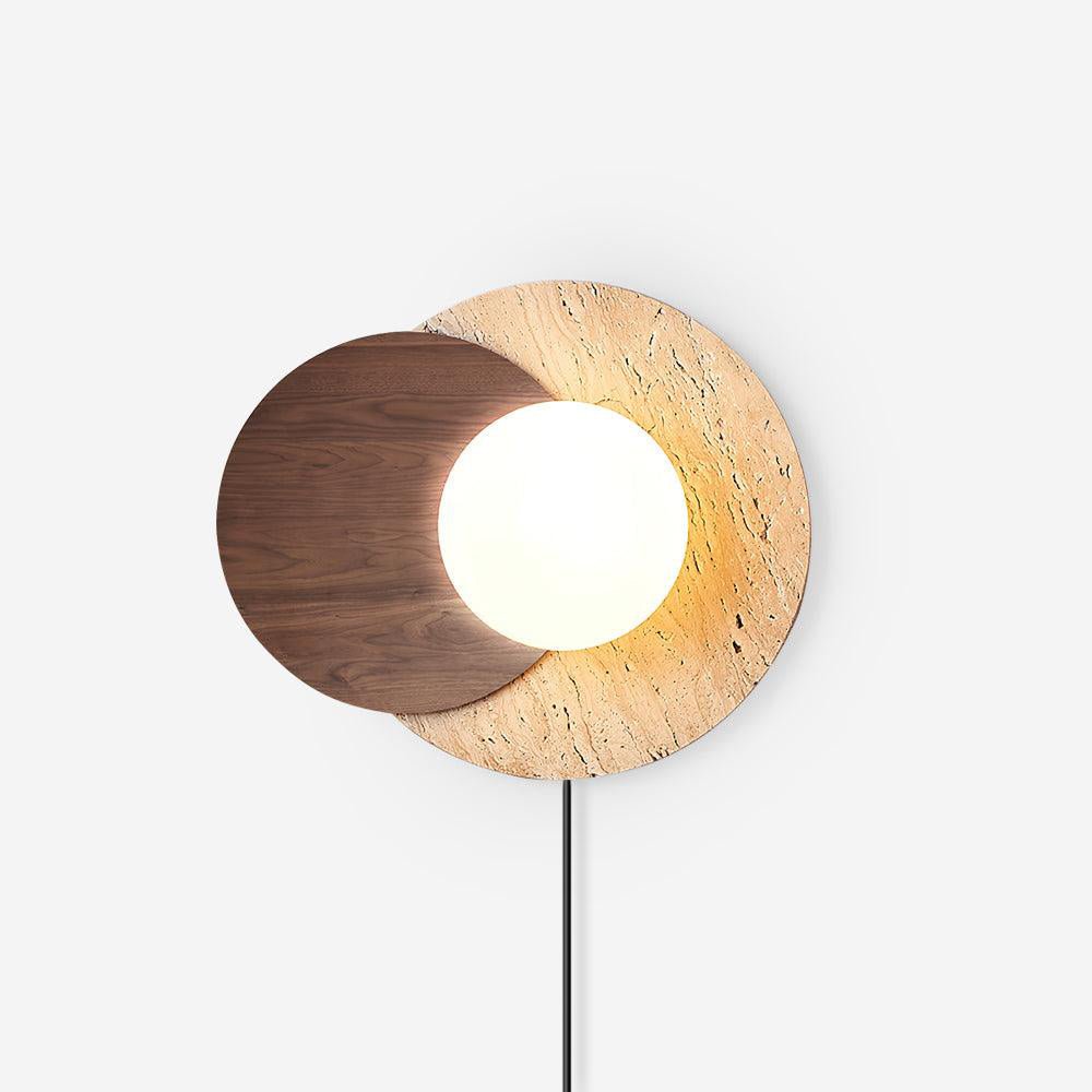 Lunar Eclipse Plug-in Travertine Wall Lamp - Tianguang Alabaster Lighting