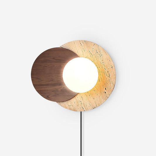 Lunar Eclipse Plug-in Travertine Wall Lamp - Tianguang Alabaster Lighting