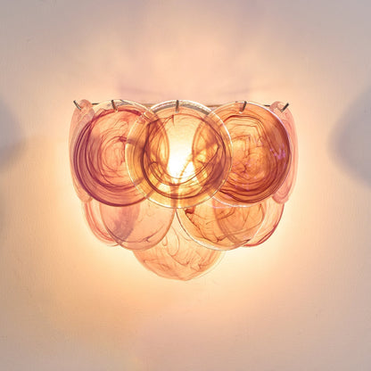 Lunaria Disc Murano Wall Light, Hardwired Wall Sconce, detail 2