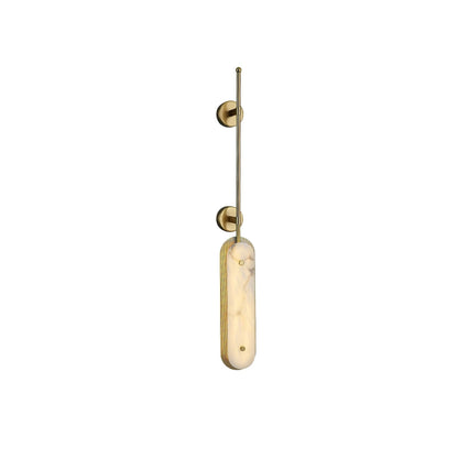 Lysandra Alabaster Wall Light, Hardwired Wall Sconce, Metal, Dia 10cm x H 90cm