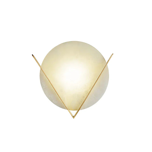 Alabaster Round Victory V Wall Lamp - Tianguang Alabaster Lighting