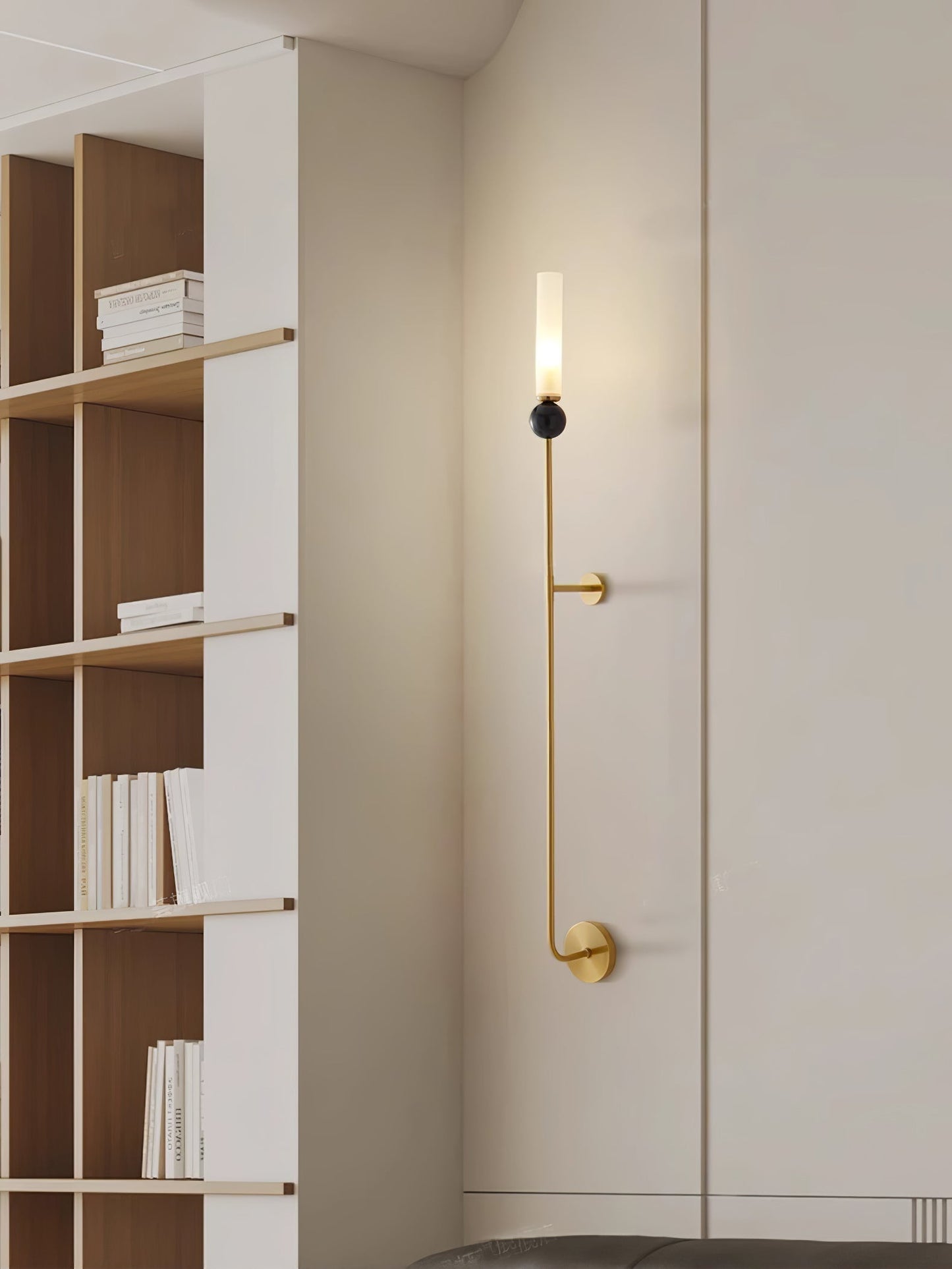 Marble Vertical Wall Light, Hardwired Wall Sconce, detail 9