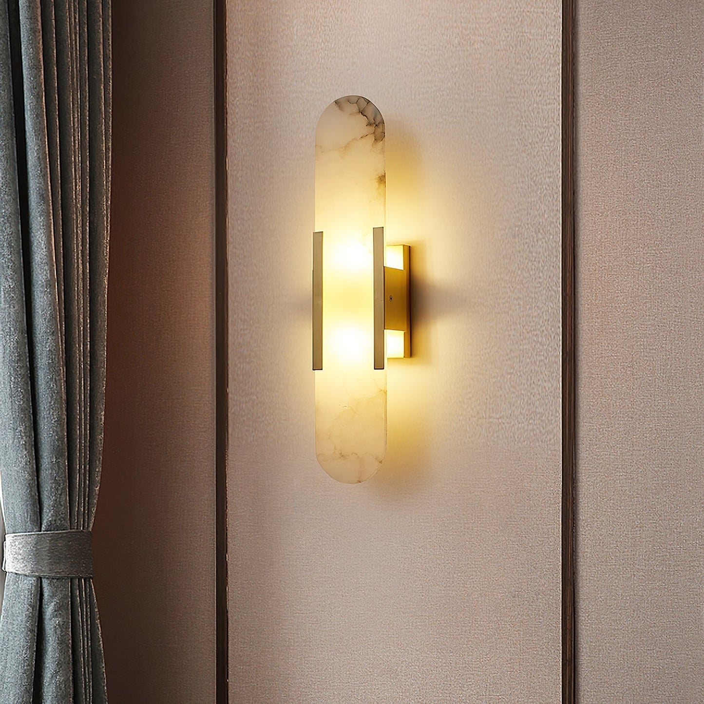 Melange Elongated Alabaster Wall Light Wall Light, Hardwired Wall Sconce, detail 14