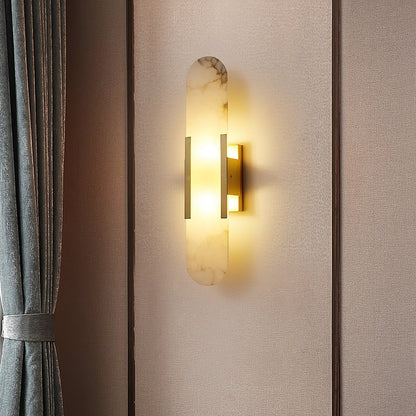 Melange Elongated Alabaster Wall Light Wall Light, Hardwired Wall Sconce, detail 14