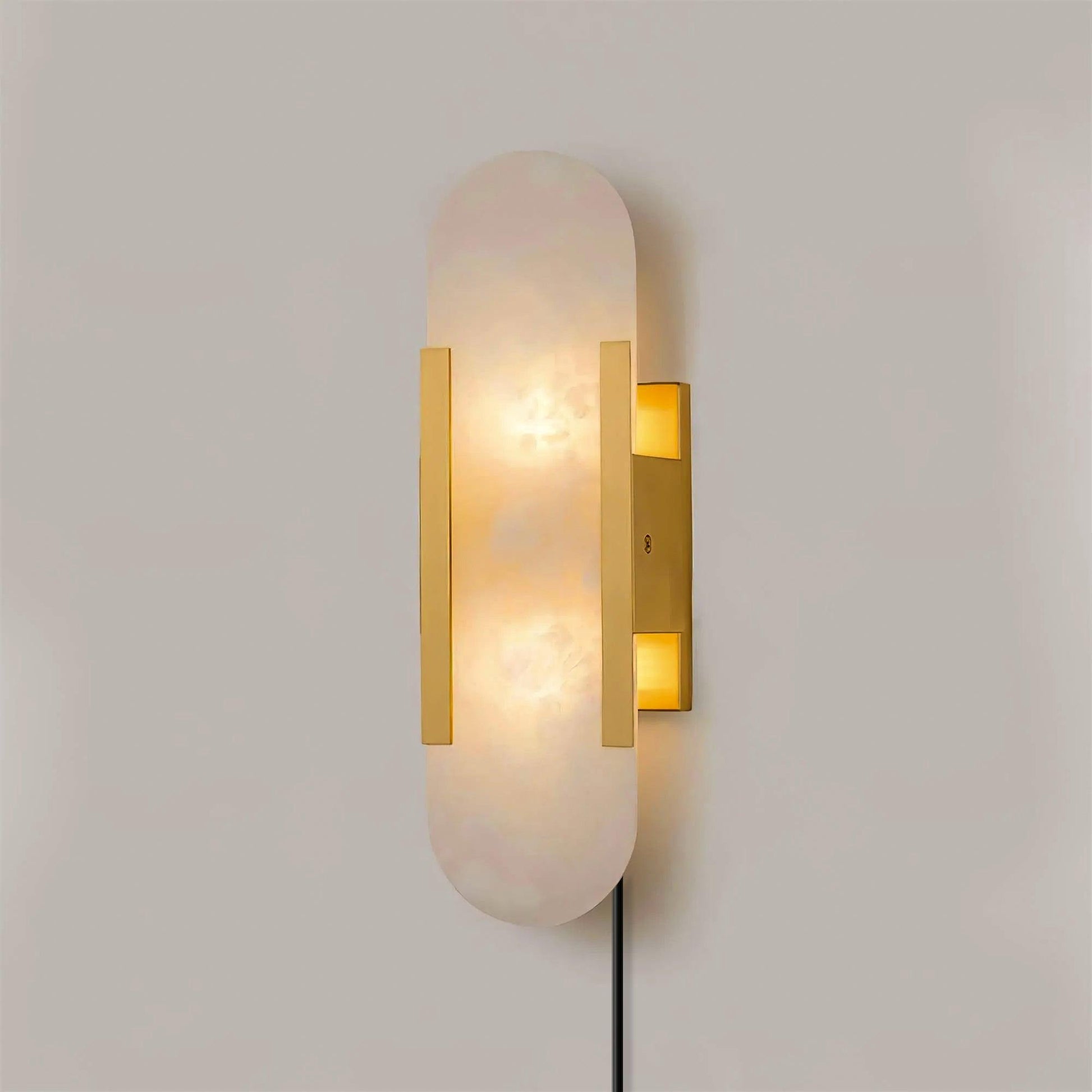 Melange Elongated Alabaster Plug-In Wall Light, Plug-In Wall Sconce, detail 49