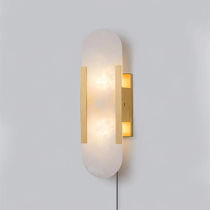 Melange Elongated Alabaster Plug-In Wall Light detail view 5
