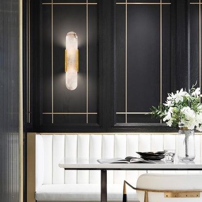 Melange Elongated Alabaster Wall Light Wall Light, Hardwired Wall Sconce, detail 40