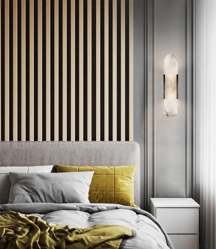 Melange Elongated Alabaster Wall Light Wall Light, Hardwired Wall Sconce, detail 44