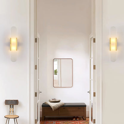 Melange Elongated Alabaster Wall Light Wall Light, Hardwired Wall Sconce, detail 5