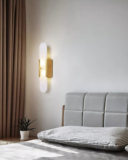 Melange Elongated Alabaster Wall Light Wall Light, Hardwired Wall Sconce, detail 9