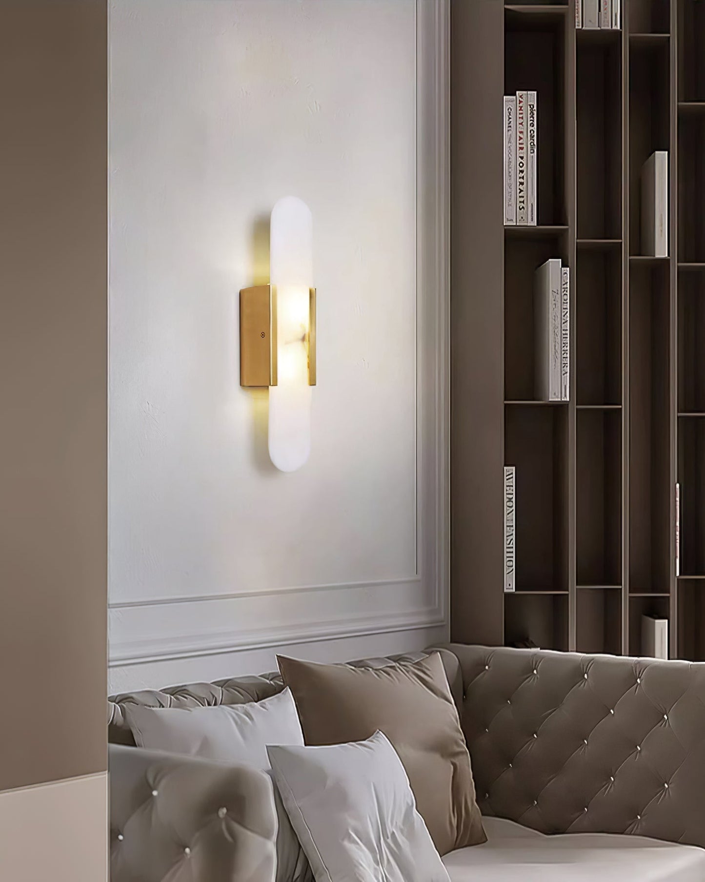 Melange Elongated Alabaster Wall Light Wall Light, Hardwired Wall Sconce, detail 8