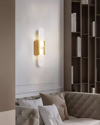 Melange Elongated Alabaster Wall Light Wall Light, Hardwired Wall Sconce, detail 8