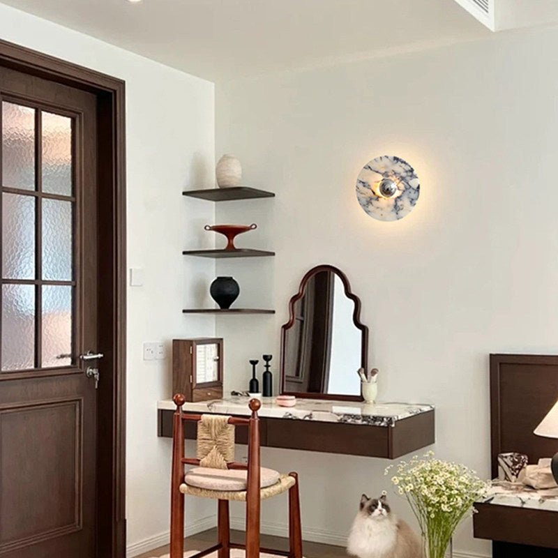 Messier Marble Wall Light, Hardwired Wall Sconce, detail 8