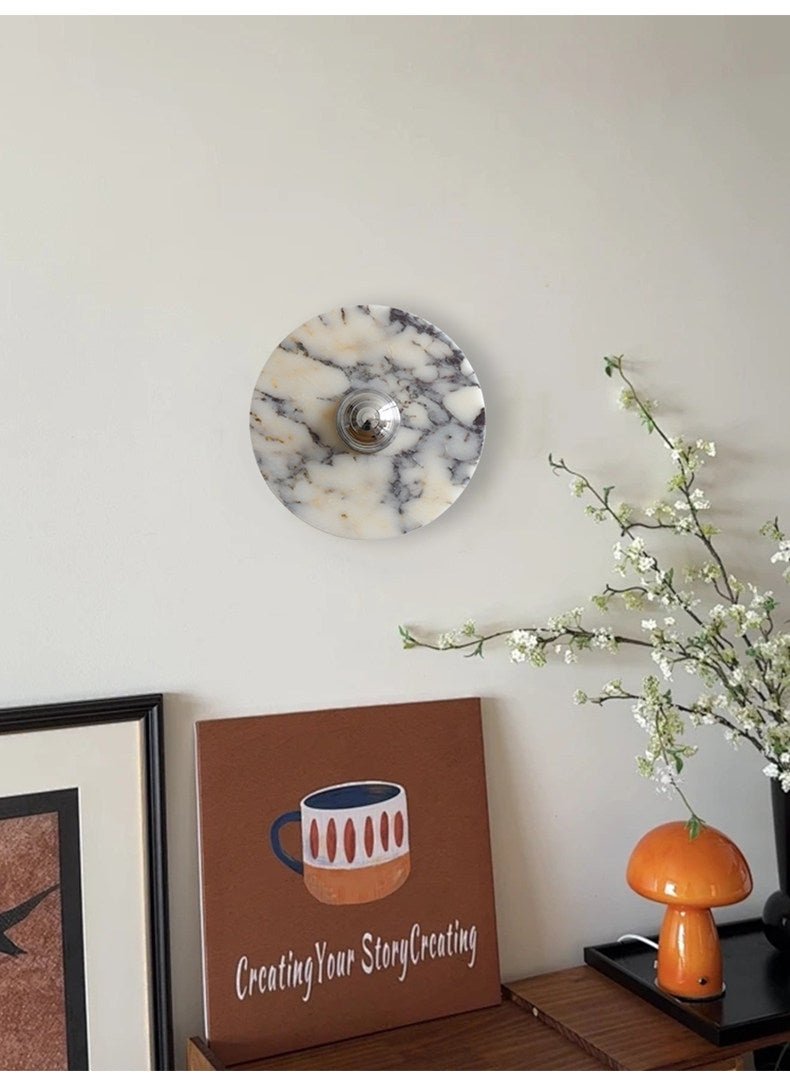 Messier Marble Wall Light, Hardwired Wall Sconce, detail 7