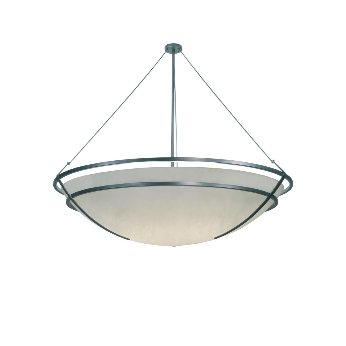 Azimuth White Alabaster Swirl 75 Inch 10 Light Semi Flush Mount - Tianguang Alabaster Lighting