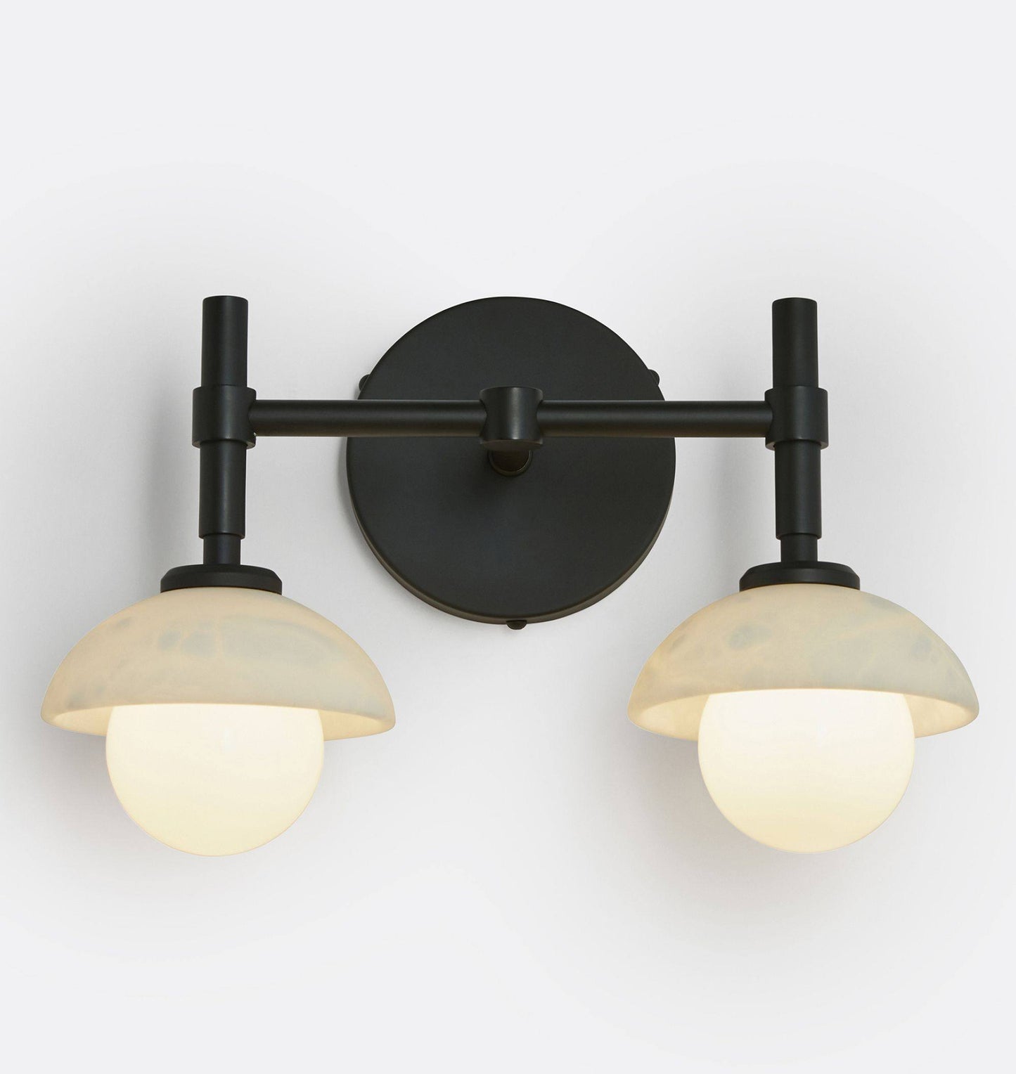 Milo Alabaster Double Wall Light, Hardwired Wall Sconce, detail 6