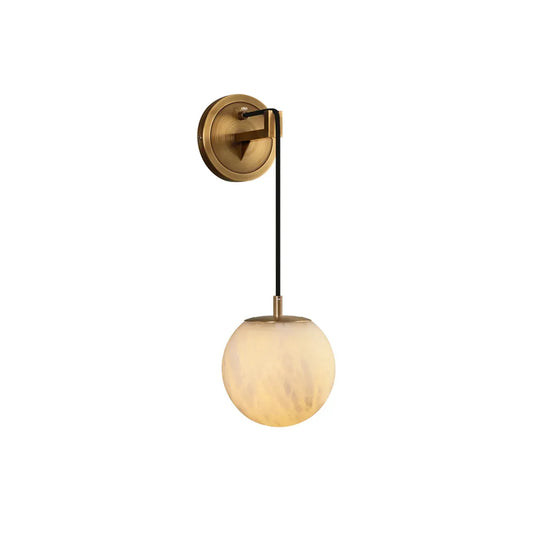 Minimalist Spherical Alabaster Wall Lamp - Tianguang Alabaster Lighting