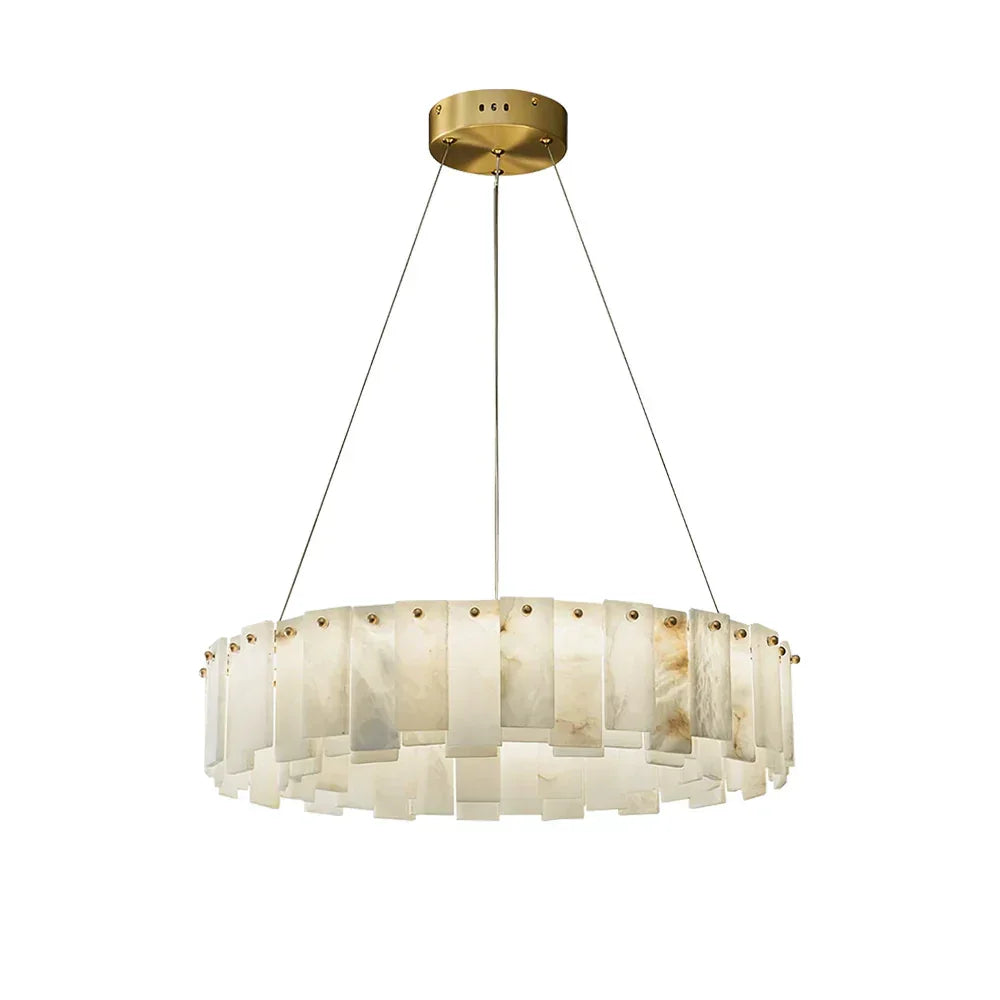 Modern Alabaster Celestial Round Chandelier - Tianguang Alabaster Lighting