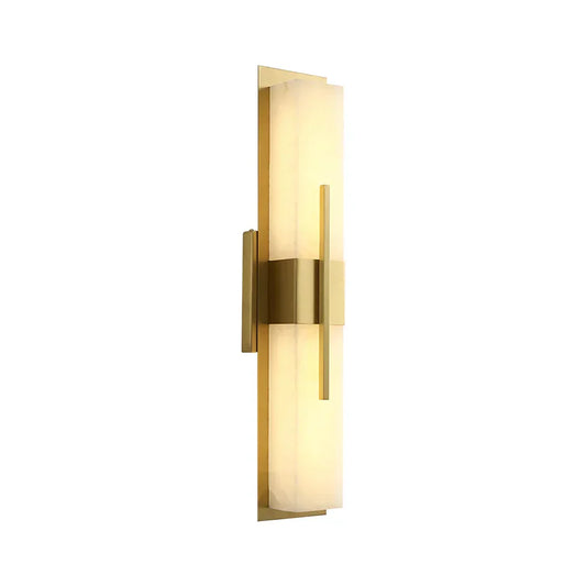 Modern Alabaster Cuboid Copper Wall Lamp - Tianguang Alabaster Lighting