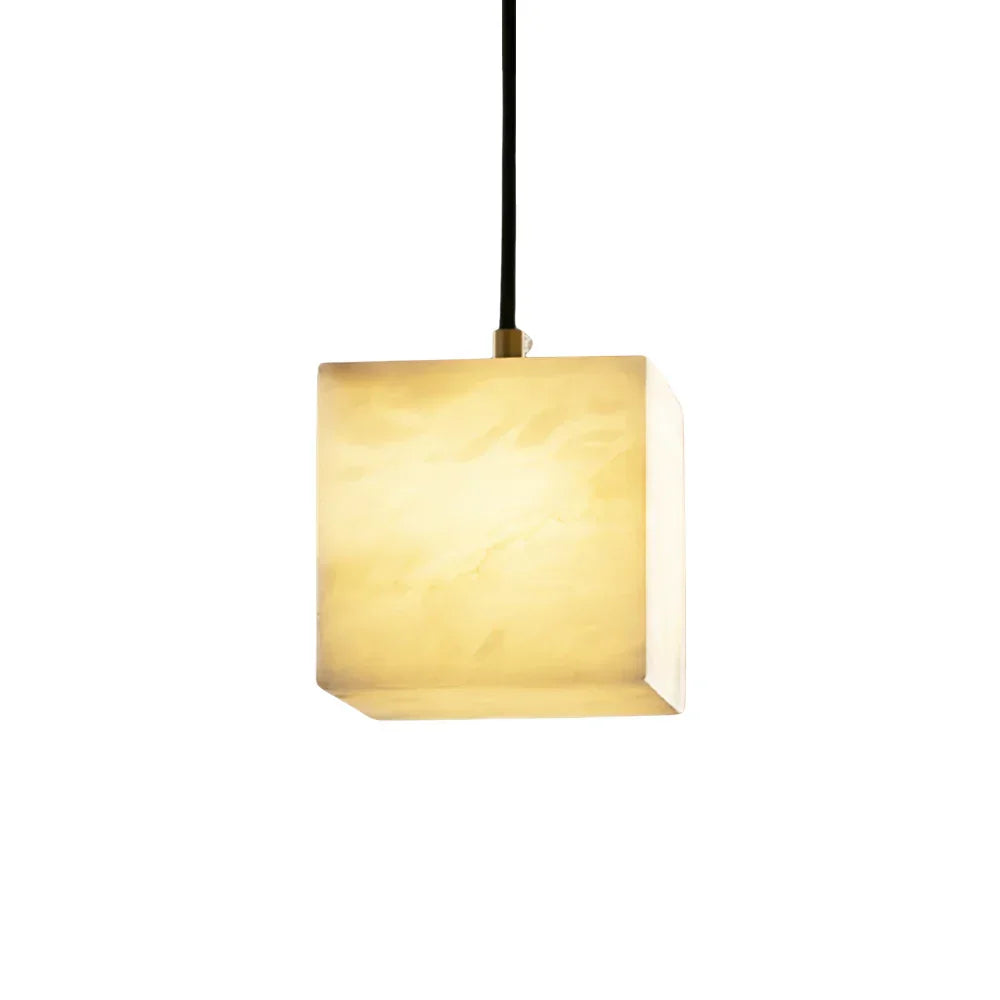 Alabaster Square Pendant Light - Tianguang Alabaster Lighting