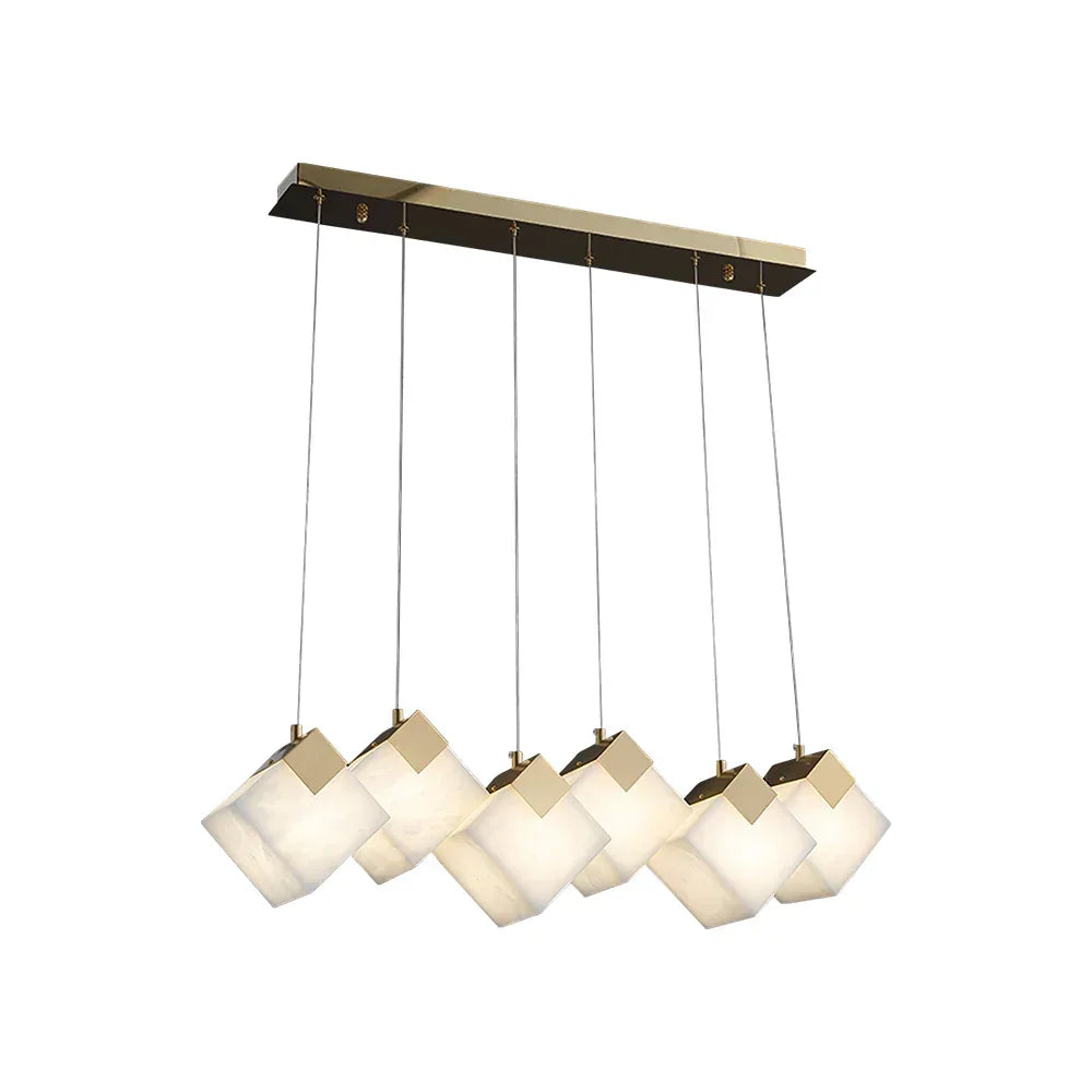 Modern Cube Alabaster Pendant Light - Tianguang Alabaster Lighting