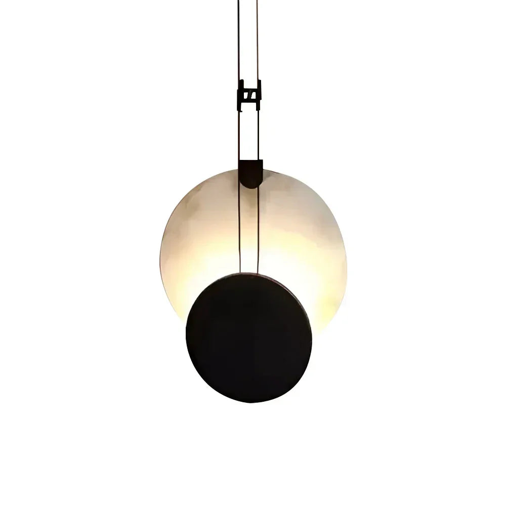 Modern Round Black Alabaster Pendant Lamp - Tianguang Alabaster Lighting
