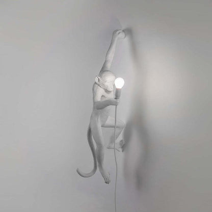 Monkey Wall Light, Plug-In Wall Sconce, Resin, Left Size: L 37cm x W 20.5cm x