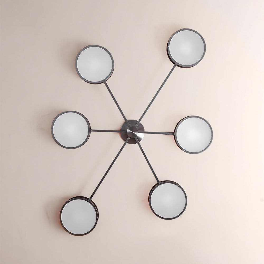 Monterra 6 Arm Modern Semi Flushmount Alabaster - Tianguang Alabaster Lighting
