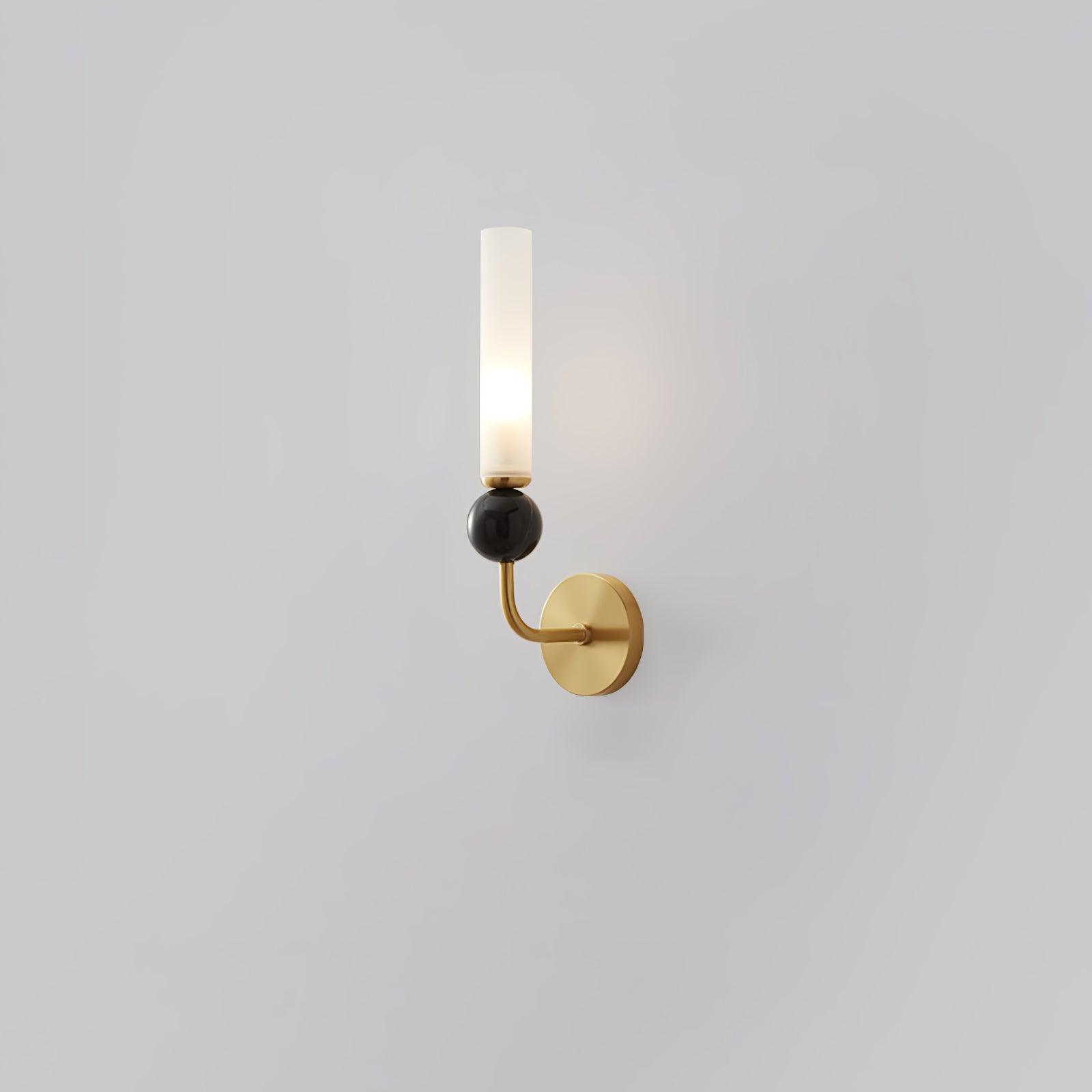 Marble Vertical Wall Light, Hardwired Wall Sconce, Brass, Model A: ∅ 10cm x H 36cm