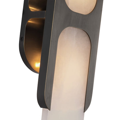 Odin Alabaster Wall Light - Dia 18cm x H 24cm Metal, Hardwired Wall Sconce, detail 16