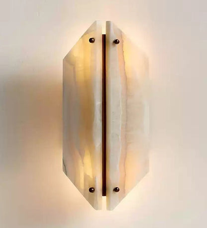 Onyxa Crest Alabaster Wall Light, Hardwired Wall Sconce, detail 14