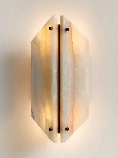 Onyxa Crest Alabaster Wall Light, Hardwired Wall Sconce, detail 19