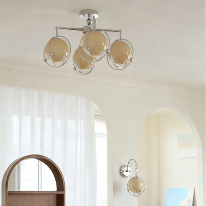 Orb Cage Semi Wall Light, Hardwired Wall Sconce, detail 5