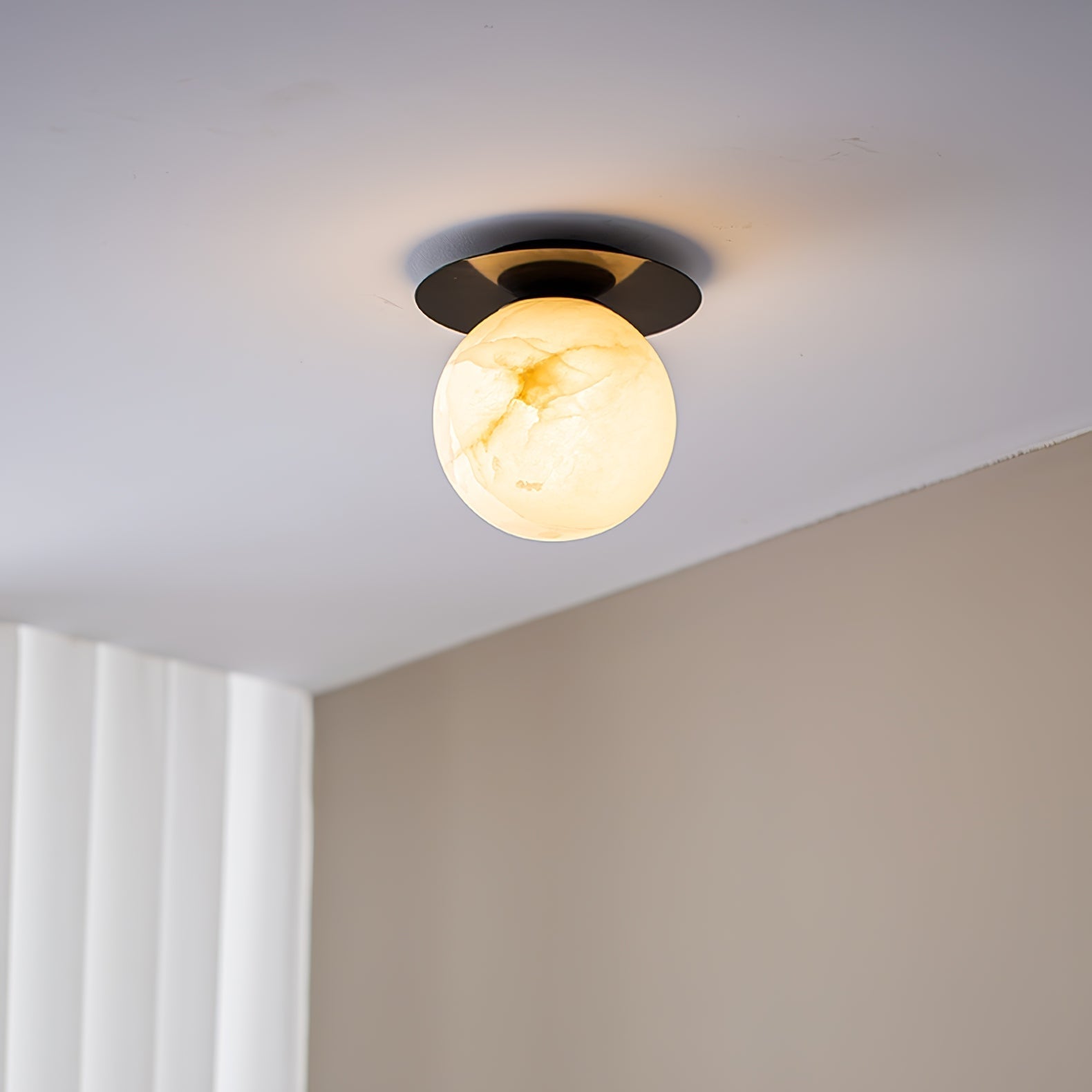 Orrila Dawn Alabaster Wall Light, Hardwired Wall Sconce, detail 9