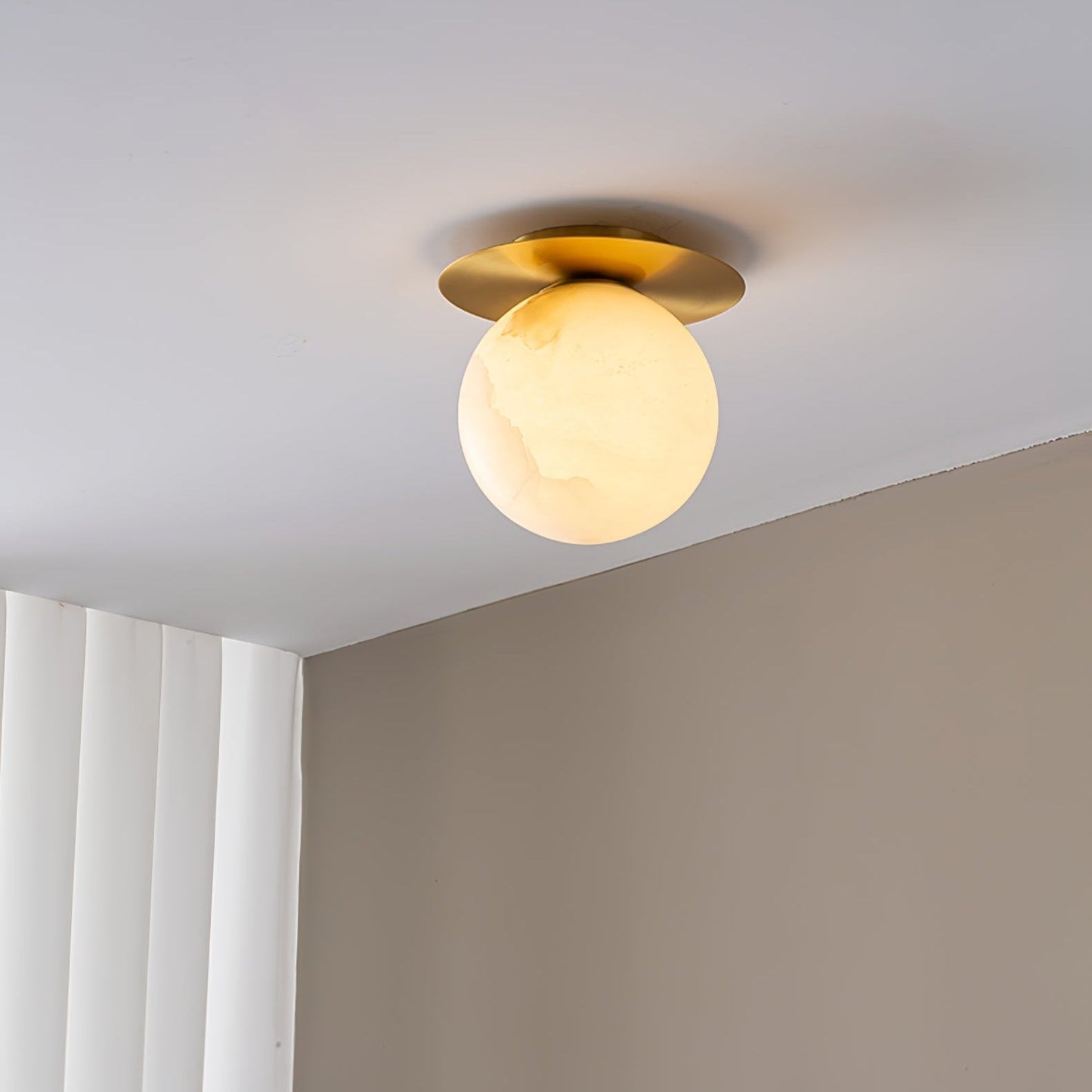 Orrila Dawn Alabaster Wall Light, Hardwired Wall Sconce, detail 7