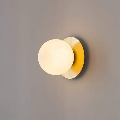 Orrila Dawn Alabaster Wall Light, Hardwired Wall Sconce, detail 11