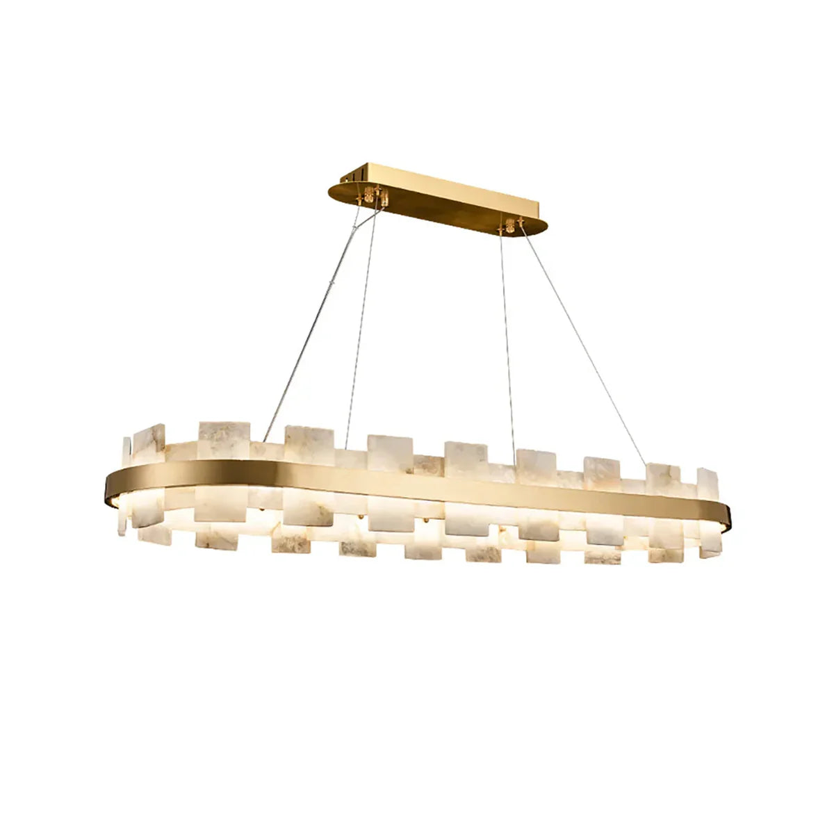 Oval Anita Alabaster Chandelier - Tianguang Alabaster Lighting