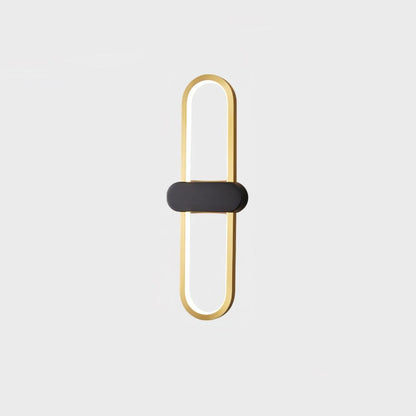 Oval LED Wall Light, Bedroom Wall Sconce, Brass, Dia 13cm x H 40cm