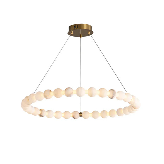 Pearl Alabaster Necklace Round Chandelier - Tianguang Alabaster Lighting