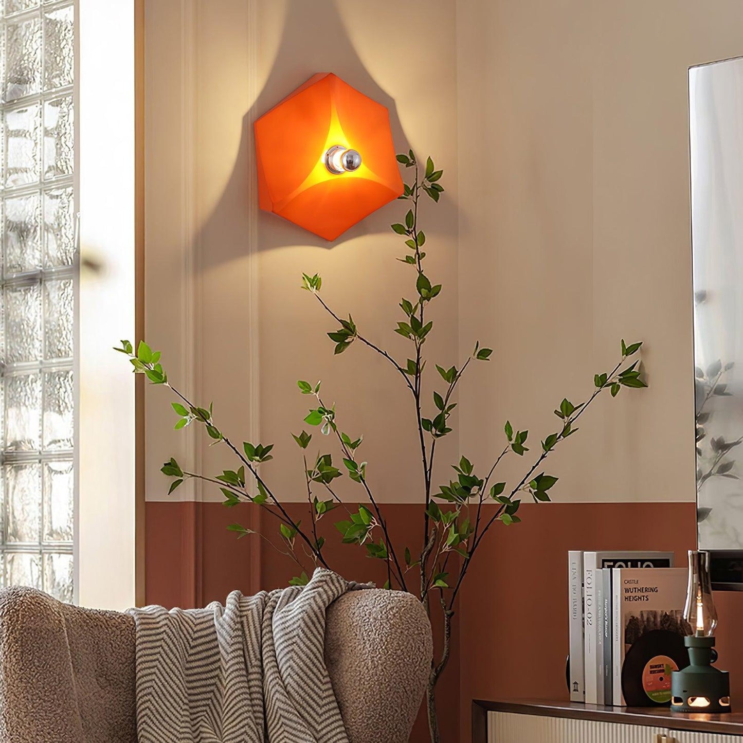 Pentagon Combination Wall Light, Hardwired Wall Sconce, detail 3