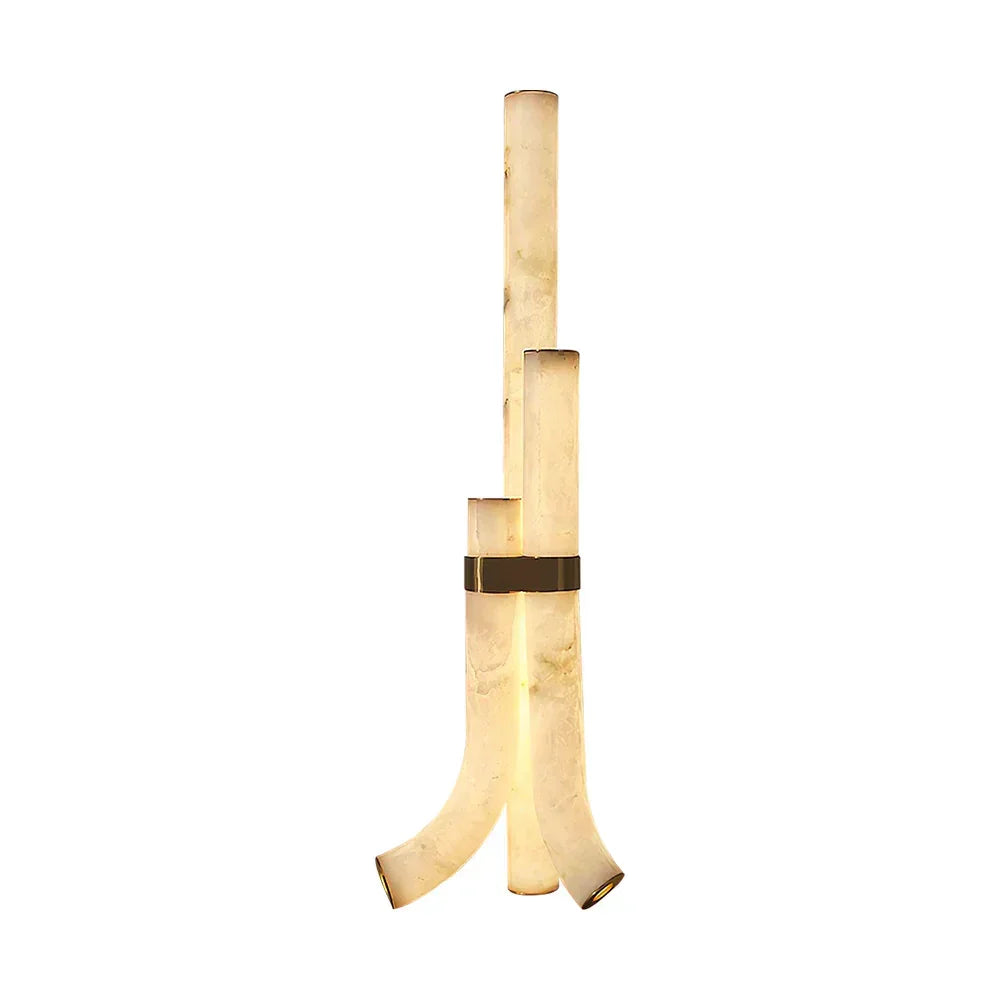 Piped Alabaster Floor Lamp 45 cm Dia - Tianguang Alabaster Lighting