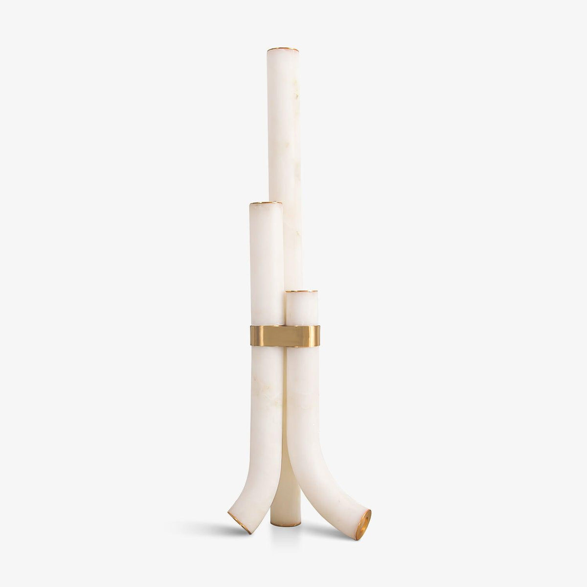 Piped Alabaster Floor Lamp 17.7 in Dia Plug-In - Tianguang Alabaster Lighting