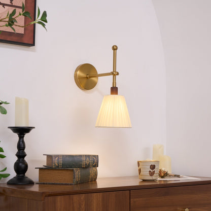 Pleated Fabric Wall Light detail view 2
