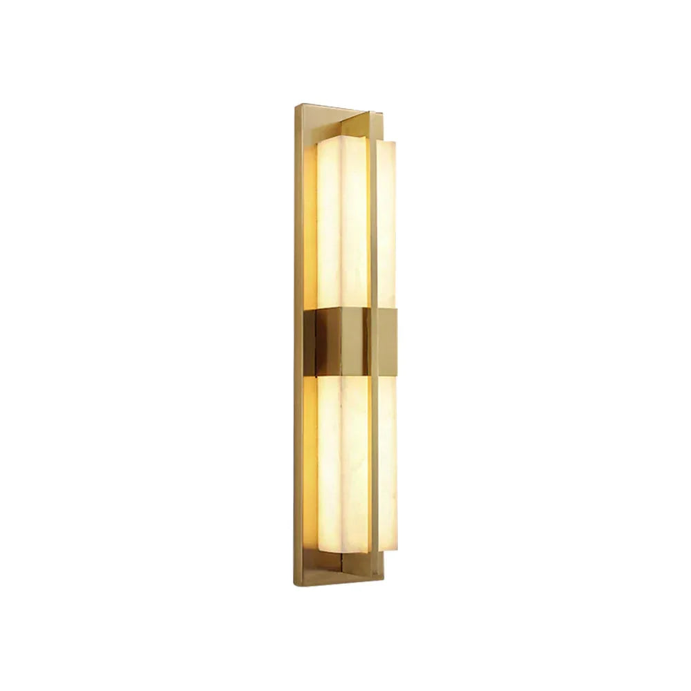 Rectangular Alabaster Modern Brass Wall Sconce - Tianguang Alabaster Lighting