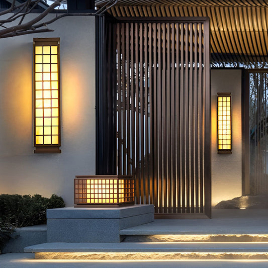Classic Rectangular T5 Waterproof Vintage Outdoor Wall Lights Fixture Marble - Tianguang Alabaster Lighting