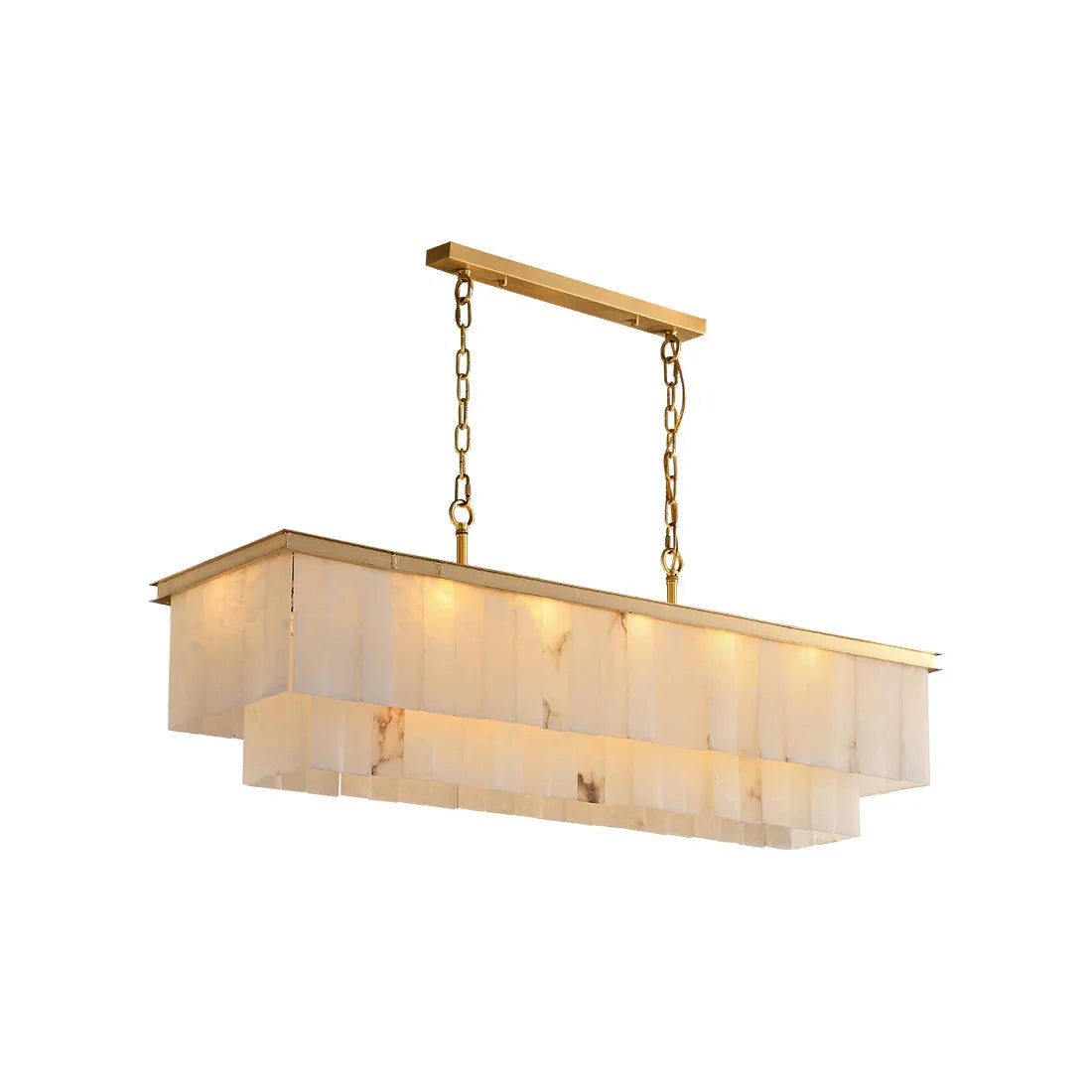 Rectangular Alabaster Chandelier - Tianguang Alabaster Lighting