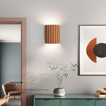 Resin Ribbed Wall Light, Hardwired Wall Sconce, detail 3