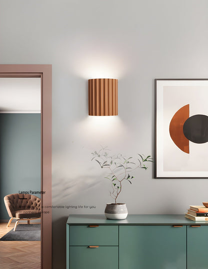 Resin Ribbed Wall Light, Hardwired Wall Sconce, detail 13